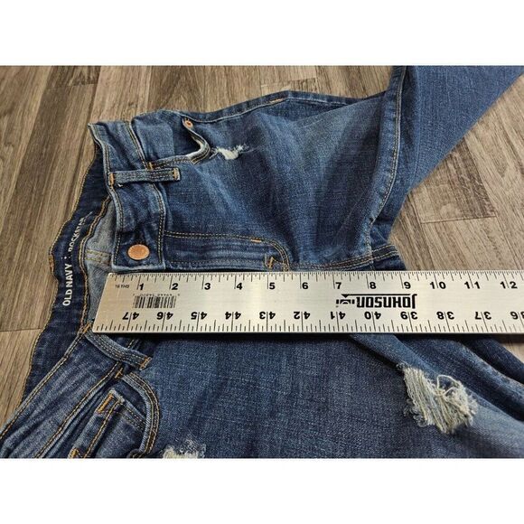 (3/$35) Old Navy Size 2 Regular Rockstar Mid Rise Distressed Skinny Blue Jeans - Picture 9 of 10